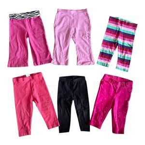 Girls size 12 months leggings bundle pack of 6 variety colors brands
